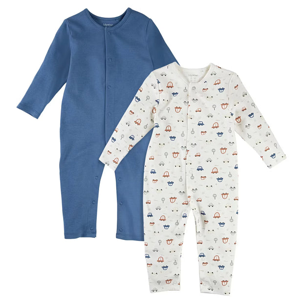 Baby-Schlafoverall 2er-Set, Blau, 86/92