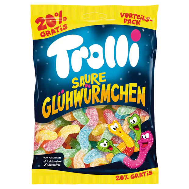 Fruchtgummi 180 g, saure Glühwürmchen