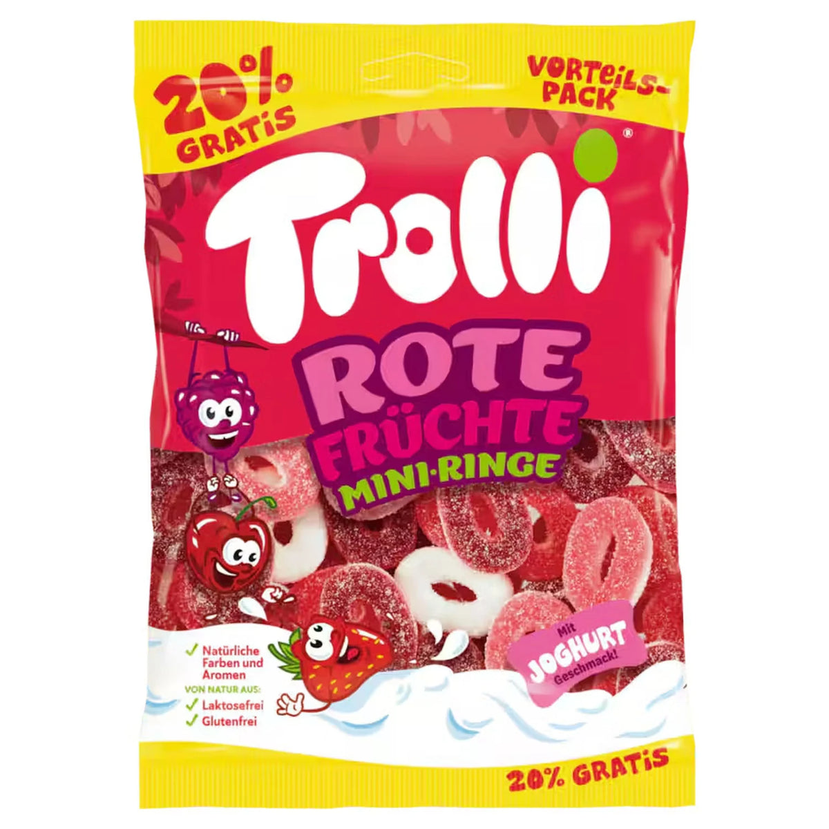 Fruchtgummi 180 g, Rote Früchte Mini Ringe