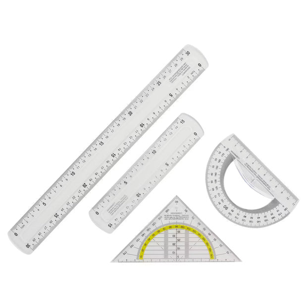 Zirkel- oder Geometrie-Set, Geometrie, transparent
