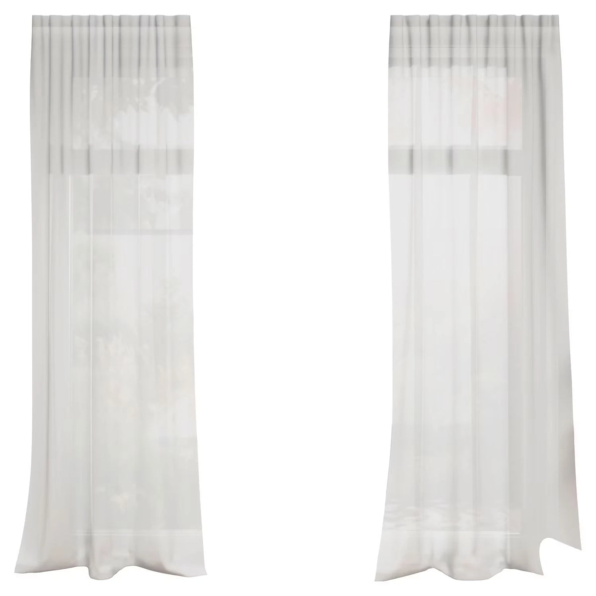 Vorhang Halbtransparent, Grau
