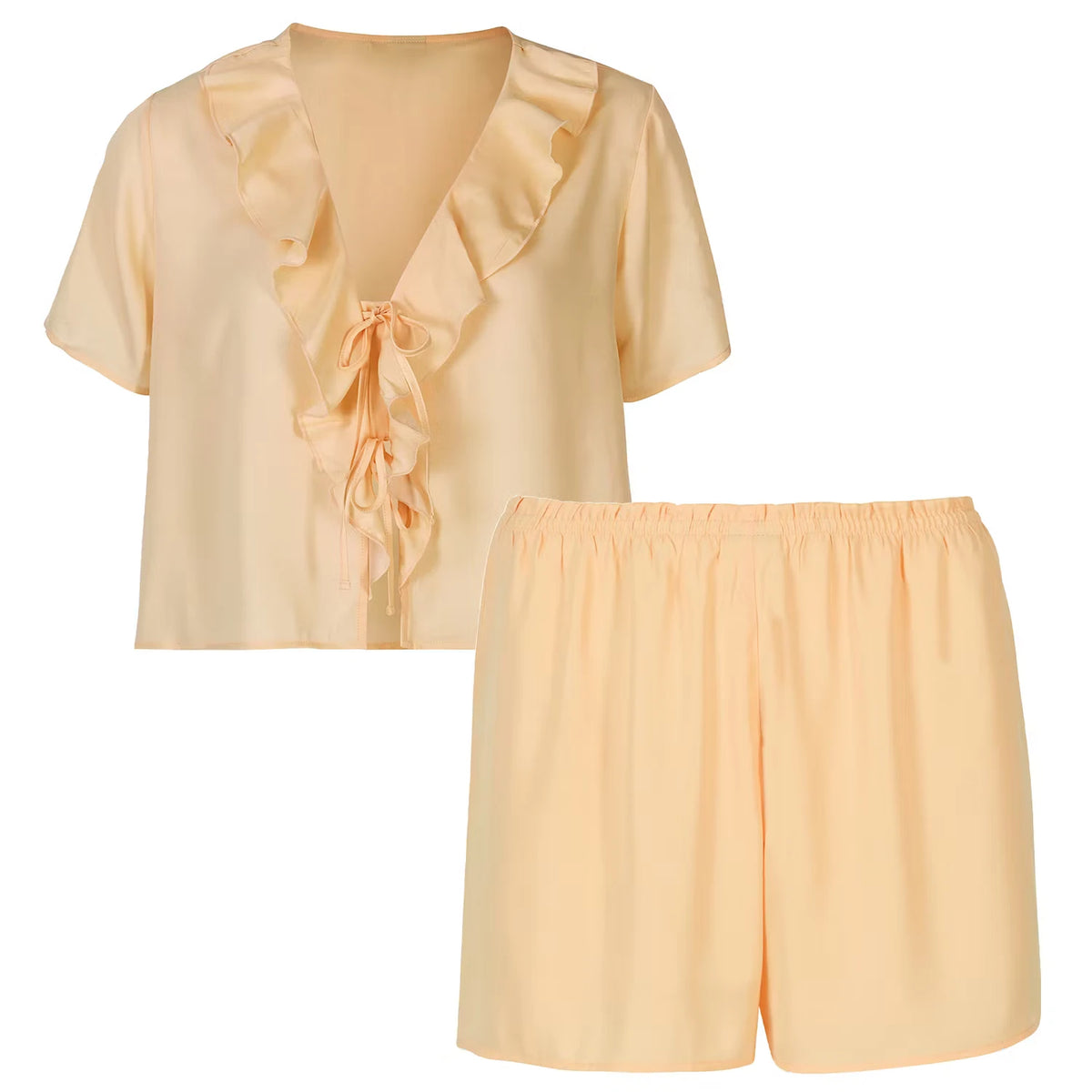 Damen Pyjama, Creme, M 40/42