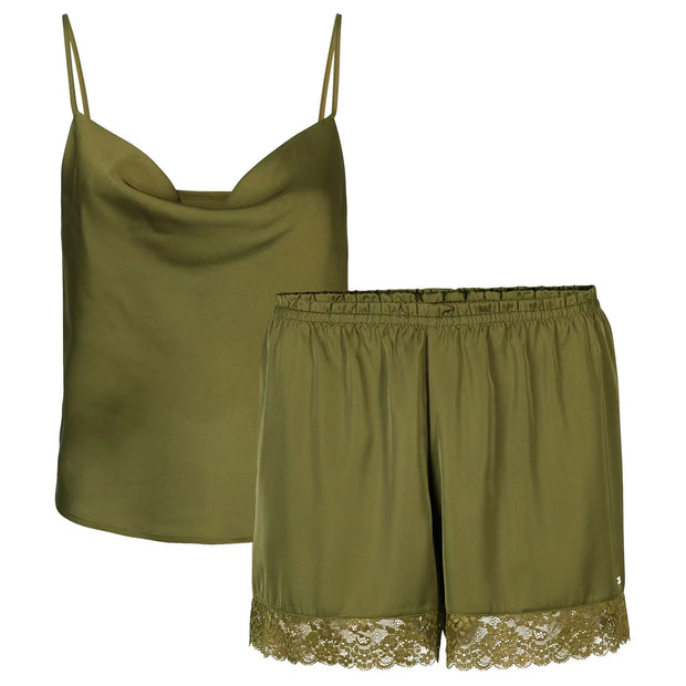 Damen Pyjama, Grün, M 40/42