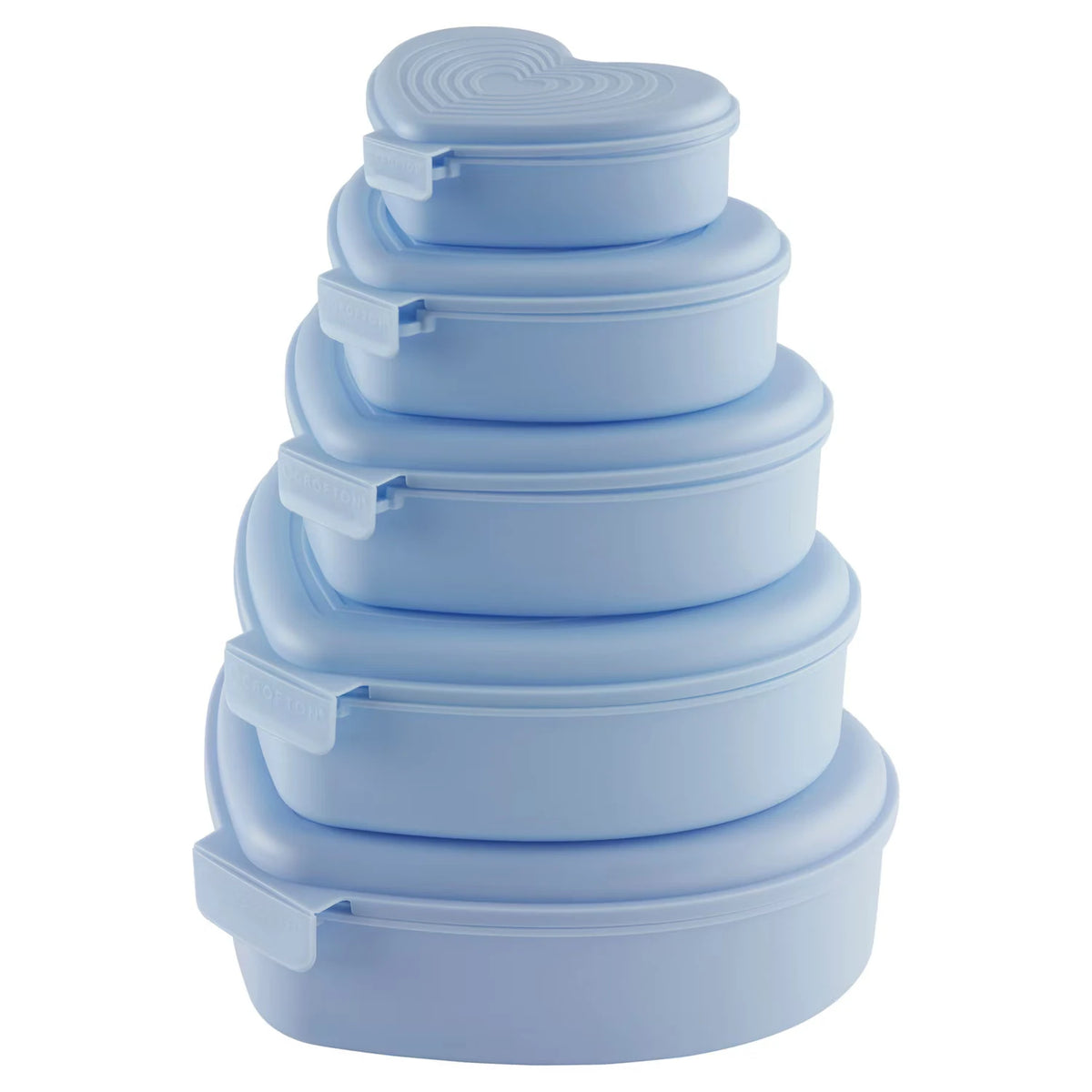 Frischhaltedosen 5er-Set, Herz, Blau