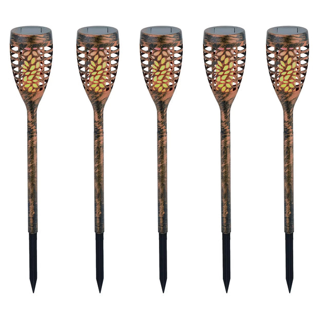 Solar Gartenfackeln, 5er-Set, Bronze