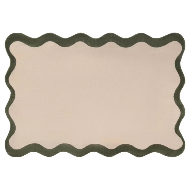 Design Teppich, Zweifarbig, Beige/Bunt
