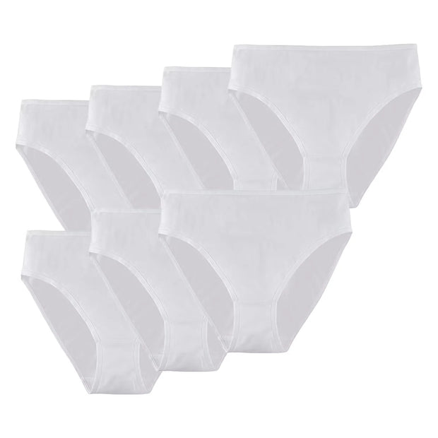 Damen-Taillenslips, 7er-Pack, Weiß, L 44/46
