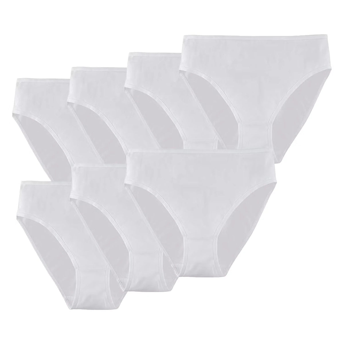 Damen-Taillenslips, 7er-Pack, Weiß, XL 48/50