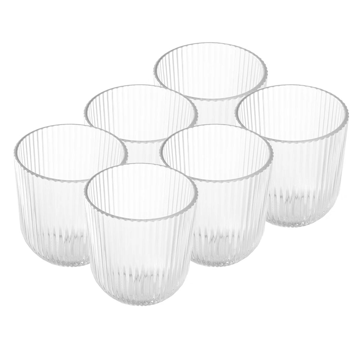 Gläser Basic, Gerippt, Transparent