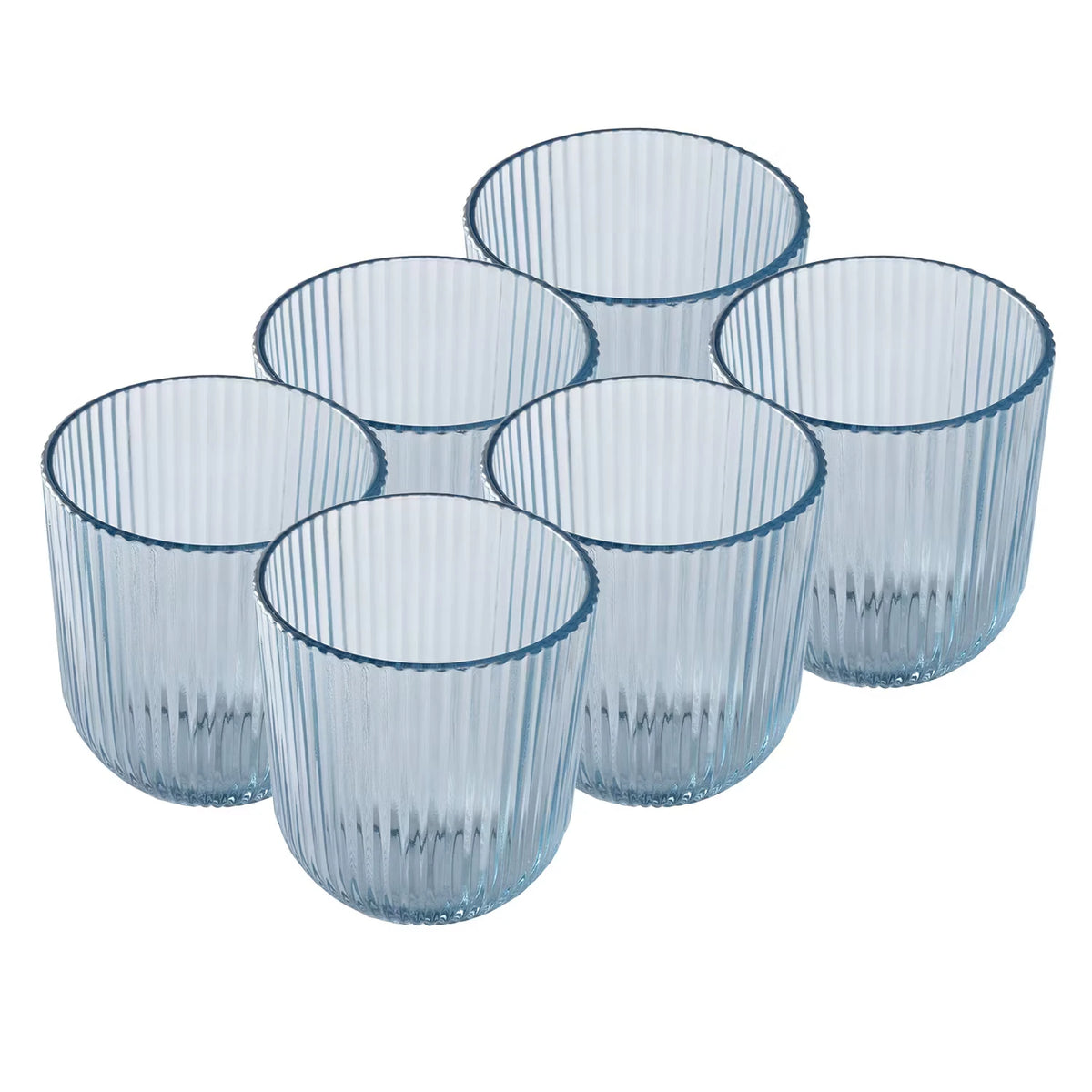 Gläser Basic, Gerippt, Blau