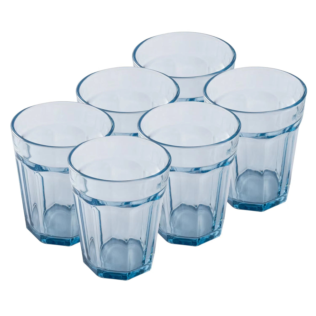 Gläser Basic, Facettiert, Blau
